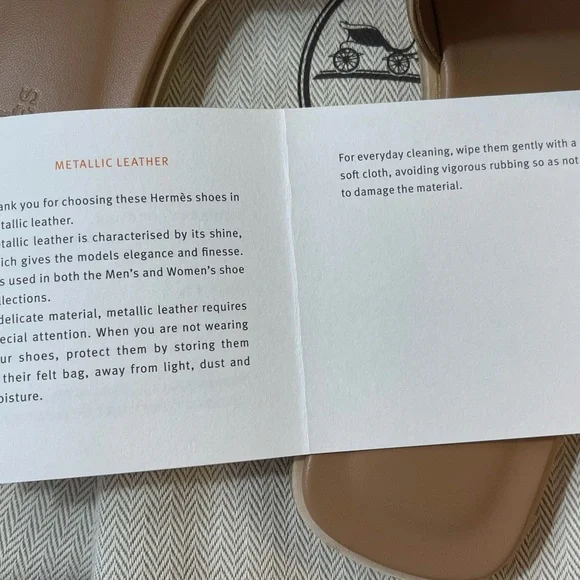 💯 Authentic Hermes “H" cut-out. *Metallic Leather *Dore-Rose golden color